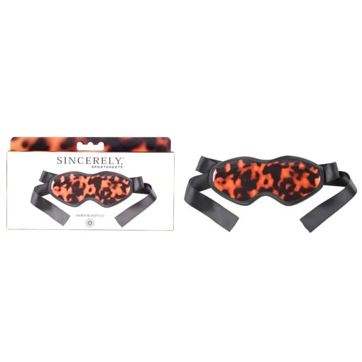 Sportsheets Sincerely Amber Tortoiseshell Pattern Blindfold Sincerely Amber Black SS52108 646709521080 Multiview