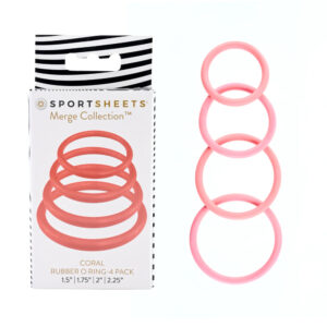 Sportsheets Strap On O Ring 4 Pack Coral SS69824 Multiview