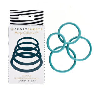 Sportsheets Strap On O Ring 4 Pack Emerald Green SS69823 Multiview