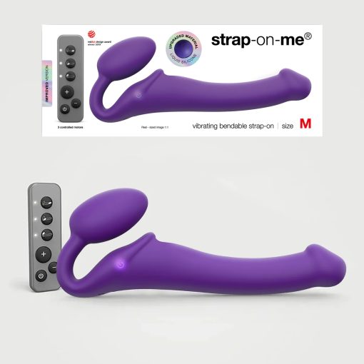 Strap On Me Bendable Vibrating Remote Silicone Strapless Dildo Improved Version Medium Purple 6013922 3700436013922 Multiview