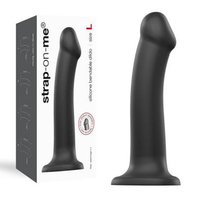 Strap On Me Dual Density Silicone Bendable Dildo Black 6013151 3700436013151 Multiview