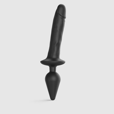 Strap On Me Hybrid Collection Switch Plug In Dildo Realistic XXL Black 6017104 3700436017104 Detail