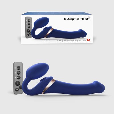 Strap On Me Multi Orgasm Bendable Strap On Medium Blue 6017395 3700436017395 Multiview