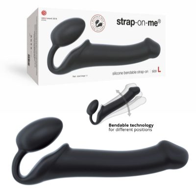 Strap On Me Silicone Bendable Strapless Strap On Dildo Large Black 6012857 3700436012857 Multiview