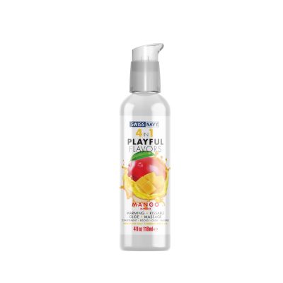 Swiss Navy 4 in 1 Playful Flavors Mango Flavoured Water Based Lubricant 118ml 007430 699439007430 Detail