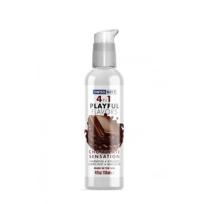 Swiss Navy 4 in 1 Playful Flavours Chocolate Sensation Flavoured Lubricant 118ml SN4N1FCS4 699439005566 Boxview