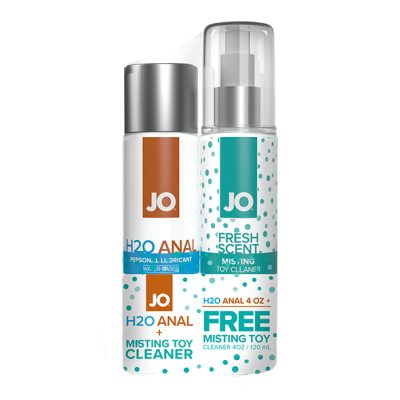 System JO H2O Water Based Anal Lubricant + Fresh Scent Misting Toy Cleaner 120ml JO33488 796494490457 Detail