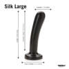 Tantus Bend Over Intermediate Strap On Kit 2 Dildos and Harness Black TANT 004 022 830539004022 Silk Dildo Large Detail