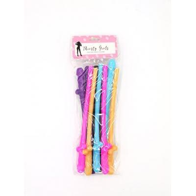 Thirsty Girls Coloured Dicky Sipping Straws 10 Pack Penis Straws TG001 9354434000459 Detail