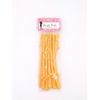 Thirsty Girls Flesh Coloured Dicky Sipping Straws 10 Pack Penis Straws TG002 9354434000466 Detail