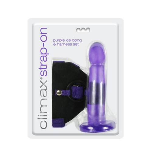 Topco Climax Strap On Purple Ice Dong and Harness Set Purple 1070193 051021701933 Boxview