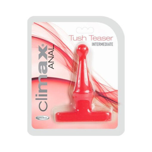 Topco Climax Tush Teaser Intermediate Silicone Anal Plug Red 1070181 051021701810 Boxview