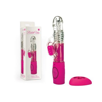 Topco Dazzling Delight Rechargeable Butterfly Rabbit Vibrator Pink 1075014 051021750146 Multiview