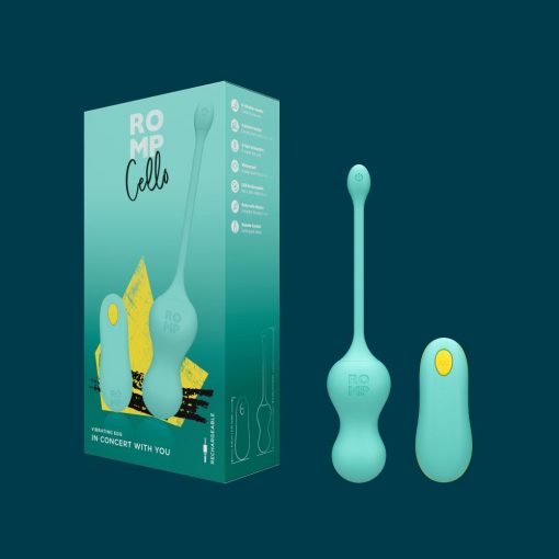 WOW Tech ROMP Cello Remote Control Egg Vibrator Teal RP261SGB 4251460612272 Multiview