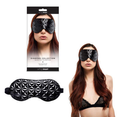 WhipSmart Diamond Collection Deluxe Blackout Blindfold Black WS 1005 BLK 848416005642 Multiview