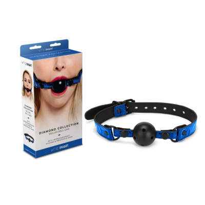 WhipSmart Diamond Deluxe Interchangeable Breathable Ball Gag Blue WS1008 BLU 848416005758 Multiview