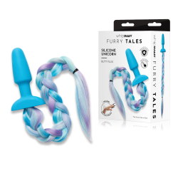 Whipsmart – Furry Tales Silicone Unicorn Tail Butt Plug (Blue/Purple)