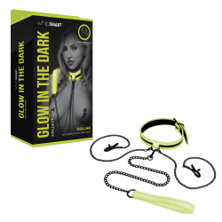 Whipsmart – Glow-In-The-Dark Collar & Leash With Nipple Clips (Green)
