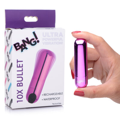 XR Brands BANG 10x Rechargeable Bullet Purple AG656PUR 848518042545 Multiview