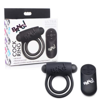 XR Brands BANG Wireless Remote Vibrating Cock Ring Black AG572BLACK 848518039828 Multiview
