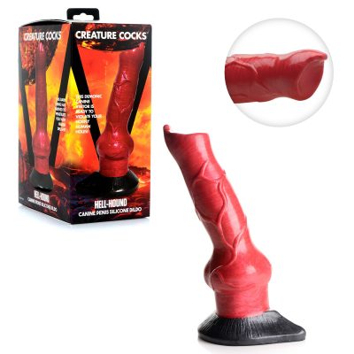 XR Brands Creature Cocks Hell Hound 7 point 5 inch Fantasy Dildo Red AG874 848518046079 Multiview