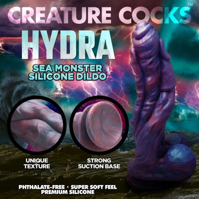 XR Brands Creature Cocks Hydra 10 inch Sea Monster Silicone Dildo Purple AH186 848518051912 Detail