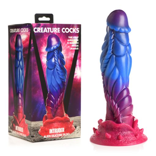 XR Brands Creature Cocks Intruder Alien Silicone Dildo Purple Blue Pink AH225 848518052469 Multiview