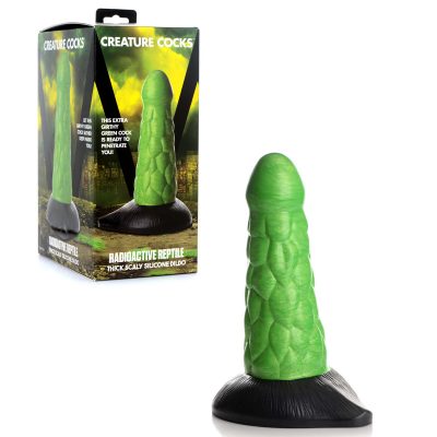 XR Brands Creature Cocks Radioactive Reptile 7 point 5 inch Fantasy Dildo Green AG872 848518046055 Multiview