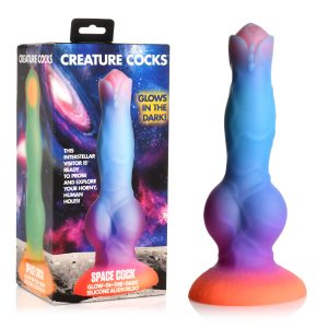 XR Brands Creature Cocks Space Cock Glow in the Dark Alien Silicone Dildo AH148 848518051400 Multiview