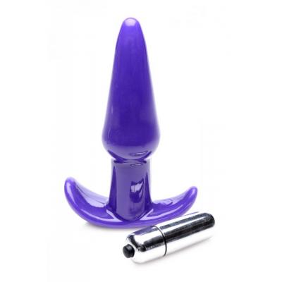 XR Brands Frisky Smooth Vibrating Anal Plug Purple AG294 848518035080 Detail