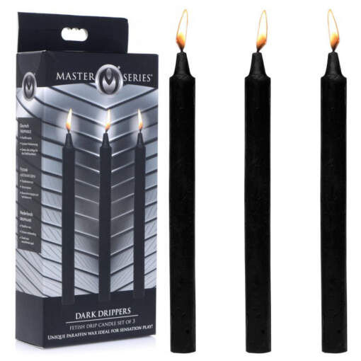 XR Brands Master Series Dark Drippers Wax Drip Candles 3 Pack Black AG364 848518036360 Multiview