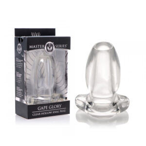 XR Brands Master Series Gape Glory Hollow Anal Plug Tunnel Plug Clear AF816LARGE 848518031037 Multiview