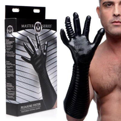XR Brands Master Series Pleasure Fister Textured Fisting Glove Black AF897 848518031778 Multiview
