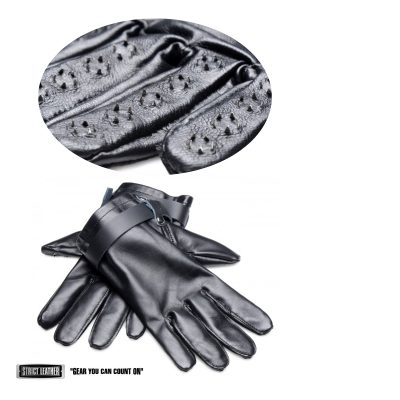 XR Brands STRICT Locking Vampire Gloves Black AG700 848518042996 Multiview