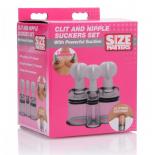 XR Brands Size Matters Clit and Nipple Suckers 3pc Set Clear AF222 848518026132 Boxview