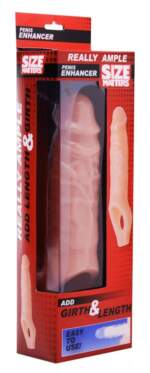 XR Brands Size Matters Really Ample Penis Enhancer with Ball Strap Light Flesh AD425 FLESH 848518009340 Boxview