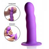 XR Brands Squeeze It Thermoreactive Wavy Dildo Purple AG328PUR 848518035424 Features Detail