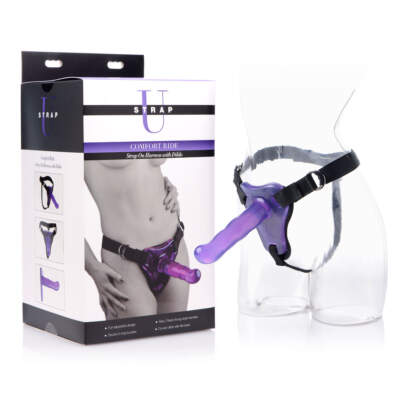 XR Brands Strap U Comfort Ride 7 Inch Strap On Dildo and Harness Purple AF891 848518031655 Multiview
