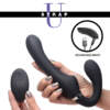 XR Brands Strap U Mighty Rider Rechargeable Dual Motor Strapless Strap On Black AG557BLK 848518039590 Detail