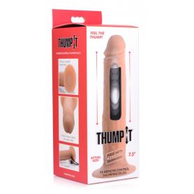 XR Brands Thump It Thumping Wireless Remote Penis Dildo Medium with Suction Cup Light Flesh AF970 848518032775 Boxview