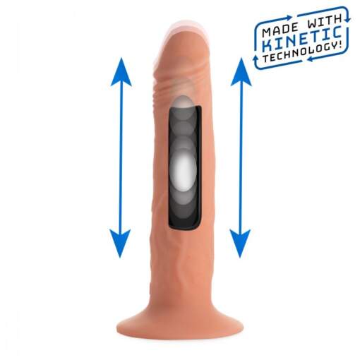 XR Brands Thump It Thumping Wireless Remote Penis Dildo Small with Suction Cup Light Flesh AF970 848518032782 Action Detail