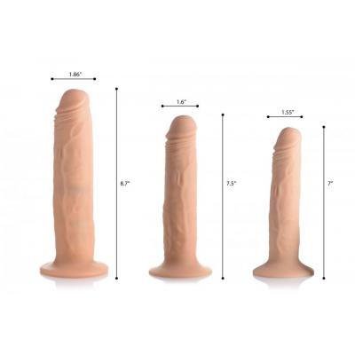 XR Brands Thump It Thumping Wireless Remote Penis Dildo with Suction Cup Light Flesh AF970 Sizes Detail
