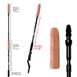 XR Brands Master Series Dick Stick Extendable Dildo Stick Black Light Flesh AF565 848518029119 Multi Detail