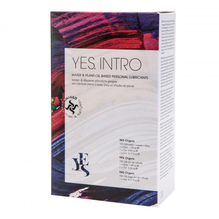 YES Lubricants YES INTRO Water based and Plant Oil Based Personal Lubricants Introduction Pack YIWO 5060104170646 Boxview