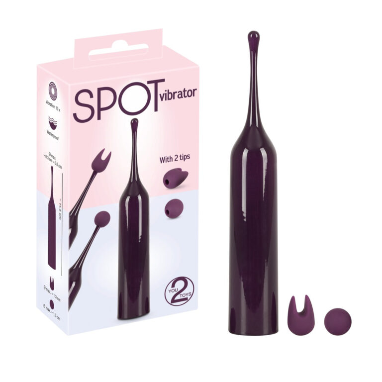 You2Toys Spot Clitoral Stimulator with Tips Maroon Burgundy 0551074 4024144553631 Multiview