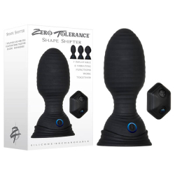Zero Tolerance – Shape Shifter Inflatable Vibrating Butt Plug (Black)