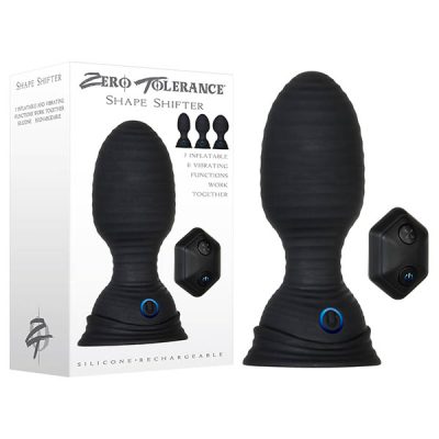 Zero Tolerance Shape Shifter Wireless Remote Inflatable Vibrating Butt Plug Black ZE RS 5446 2 844477015446 Multiview