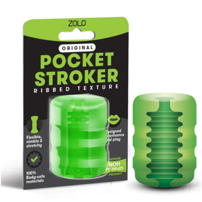 Zolo Pocket Stroker Ribbed Green ZO 6001 848416002832 Multiview