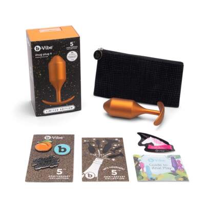 b Vibe Snug Plug 4 Weighted Butt Plug Limited Edition Sunburst Orange BV041 4890808244586 Contents Detail