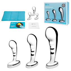 B-Vibe – Stainless Steel Weighted P-Spot Training Set (Chrome)